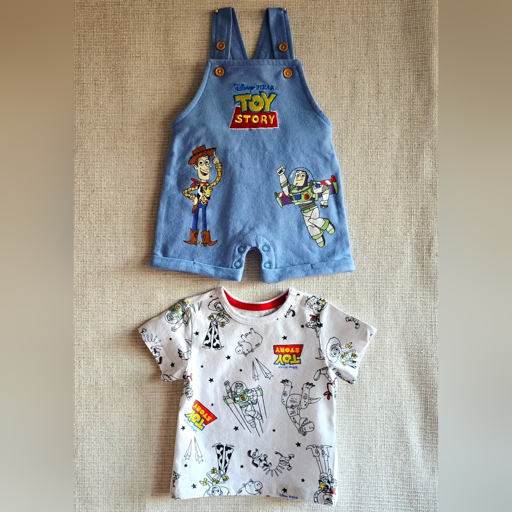 Disney/Pixar Toy Story Baby Tee And Over Shorts Embrodered Size 3months
